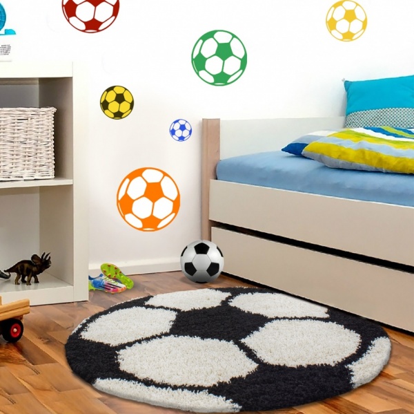 Shaggy Kids Fun Black Rug